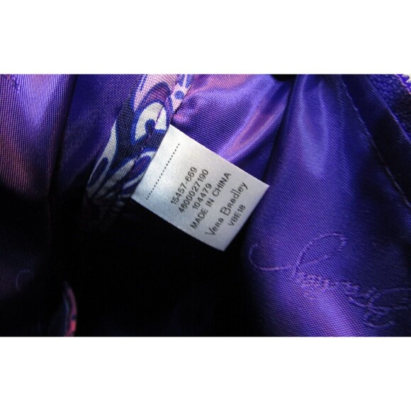 Vera Bradley Shoulder Bag VBE18 Purple Floral Adjustable Foldable Base - Picture 12 of 12